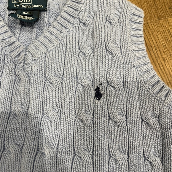 Polo Ralph Lauren Boys’ Cable Knit Sweater Vest, Size 4/4T, Light Blue - Picture 3 of 7